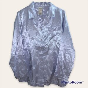 Delicates Pajama Top Moon and star Size Small Blue Grayish